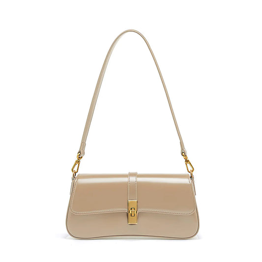 Elegant Glossy Baguette Bag